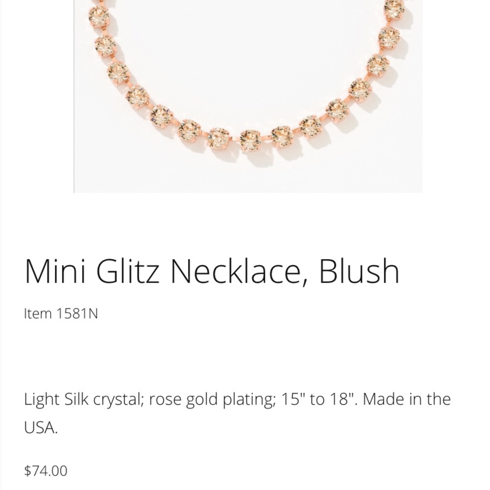 Touchstone Crystal Mini Glitz Necklace, Blush